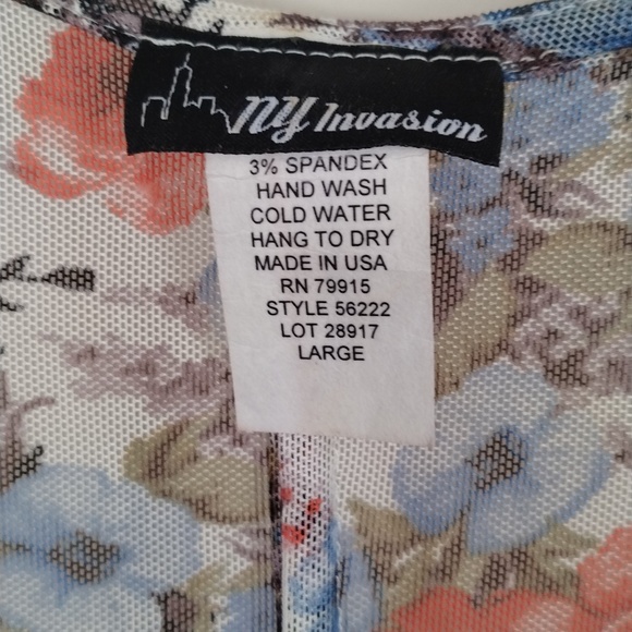 NY Invasion floral duster / tunic large - Picture 2 of 4